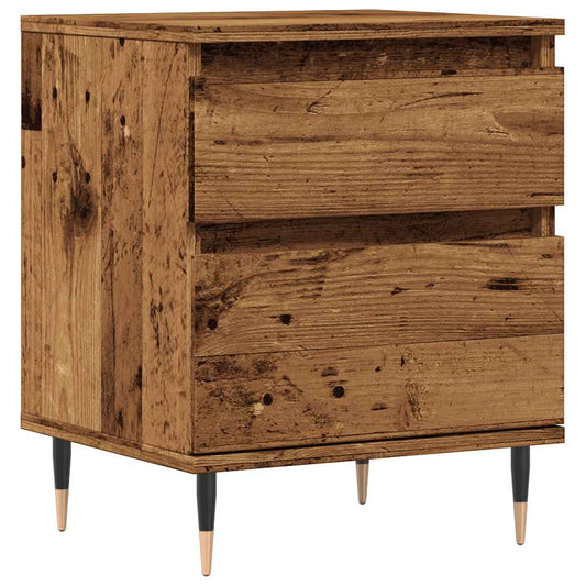Mesita De Noche Madera Ingeniería Madera Envejecida 40x35x50 Cm_0