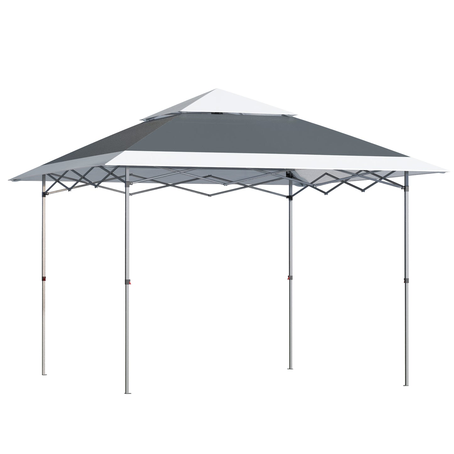 Outsunny Carpa Plegable 3,6x3,6 M Altura Ajustable Con Doble Techo Y Bolsa_0