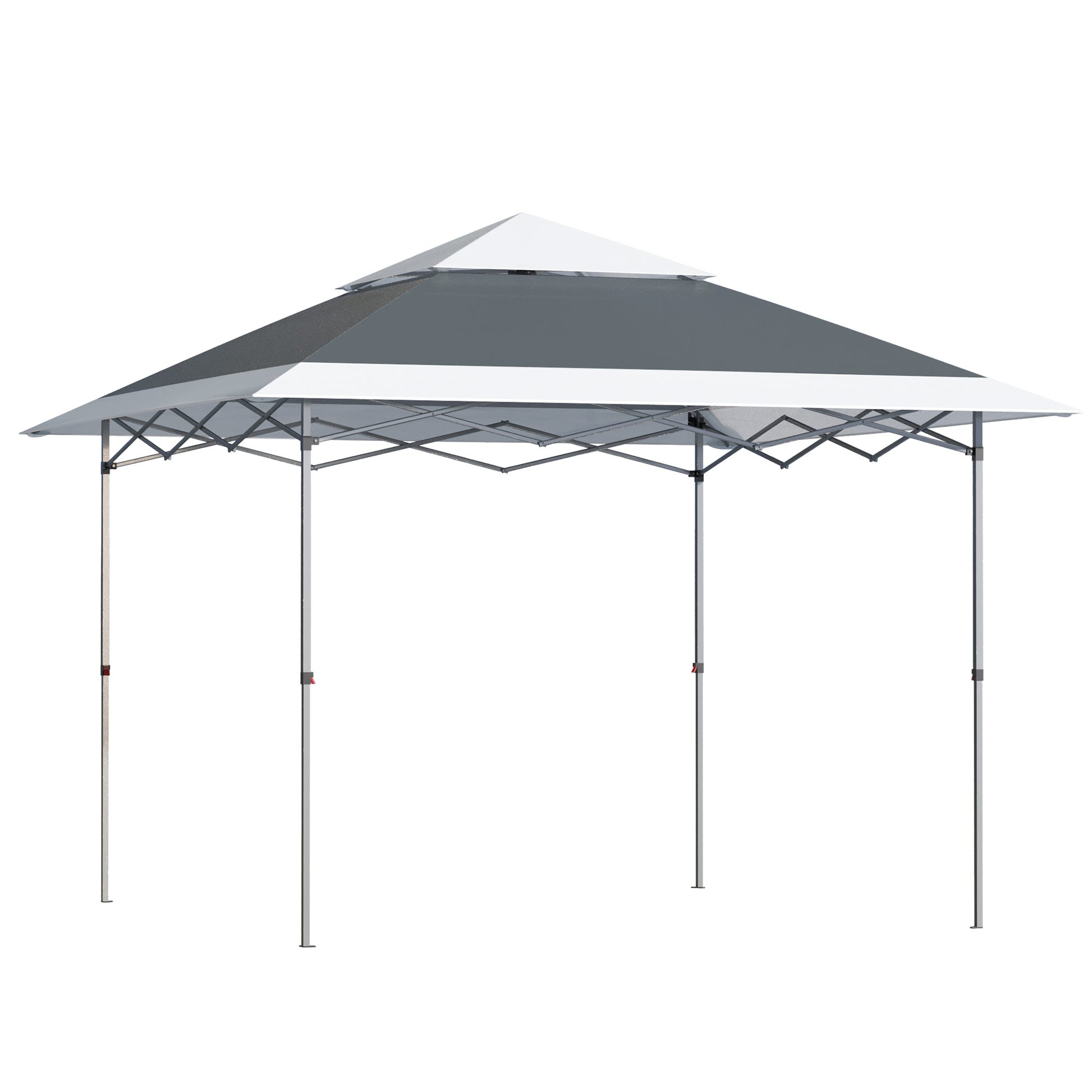 Outsunny Carpa Plegable 3,6x3,6 M Altura Ajustable Con Doble Techo Y Bolsa_0