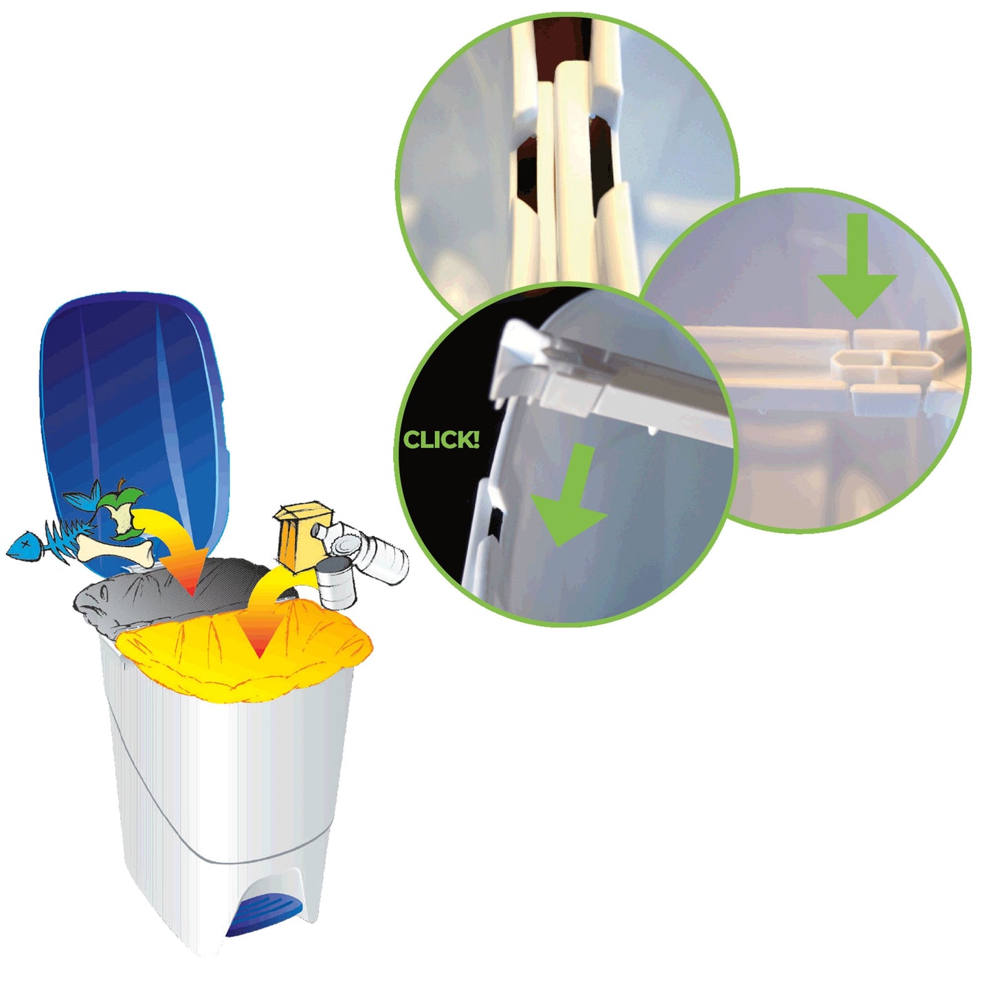 Pack Reciclaje Pedalbin Ecológico: 3 Contenedores De 25 Litros En Colores. Capacidad Total 75 Litros.