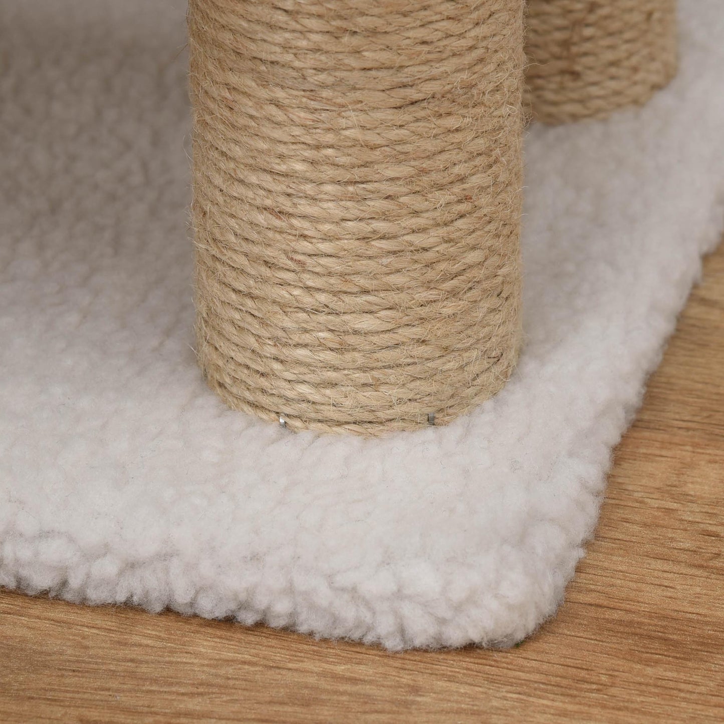 Pawhut Escalera Para Gatos 4 Niveles De Suave Felpa 60x40x64 Cm Blanco_4