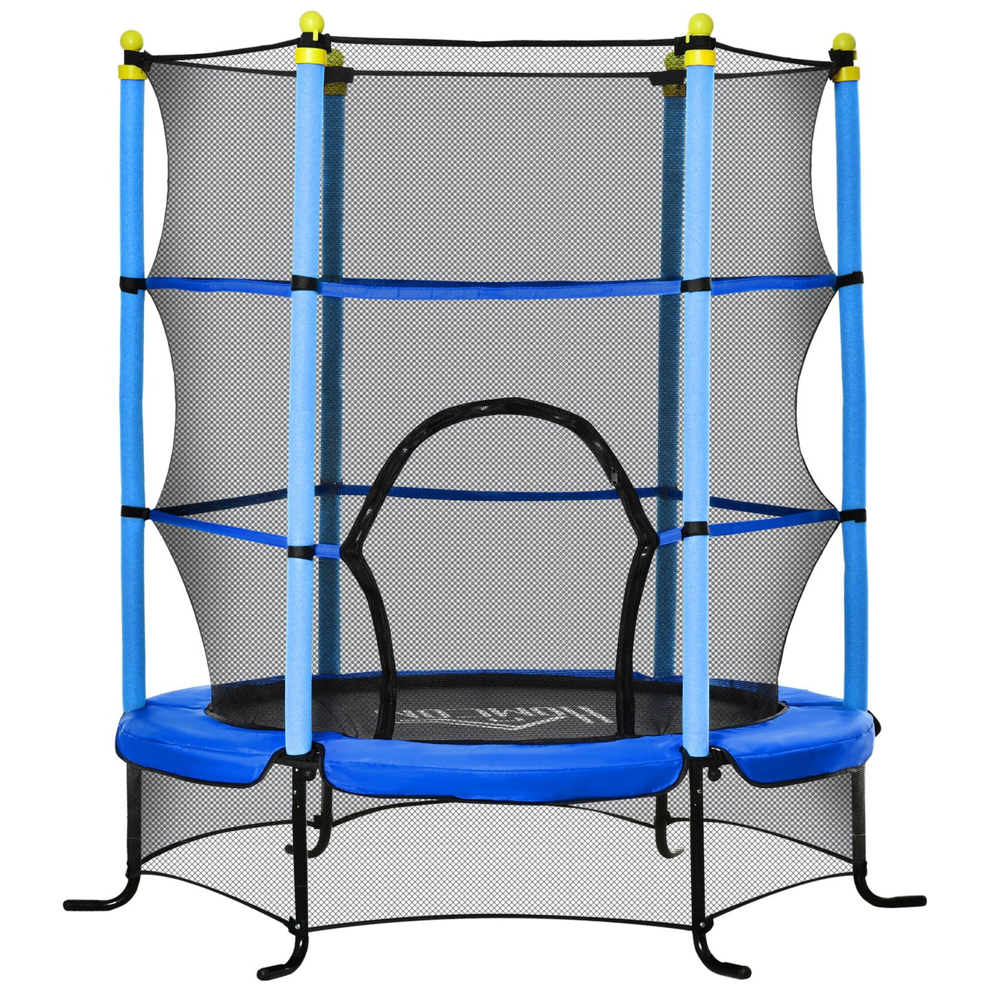 Homcom Trampolín Infantil Con Superficie De Salto Ø110 Cm Red De Seguridad Azul_0