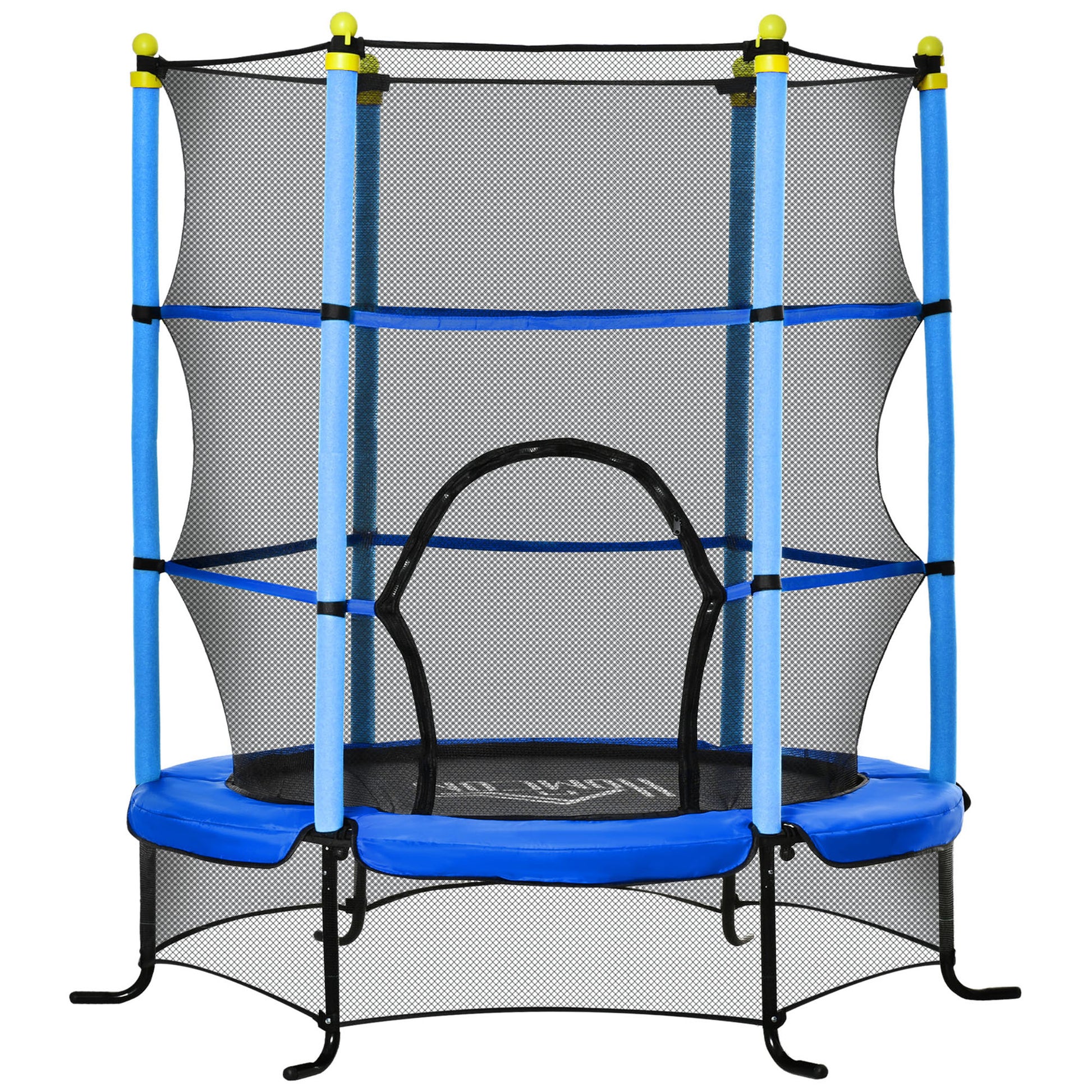 Homcom Trampolín Infantil Con Superficie De Salto Ø110 Cm Red De Seguridad Azul_0