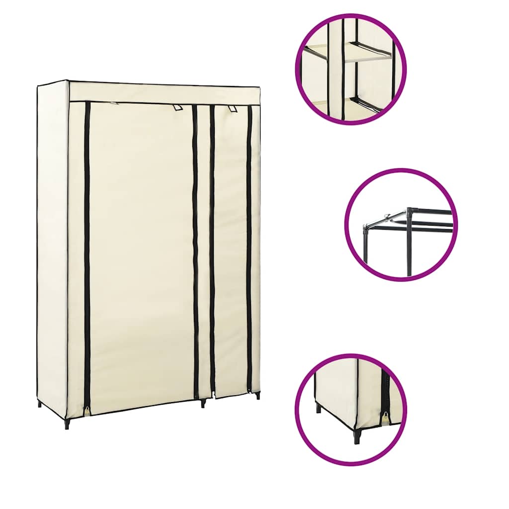 Armarios Plegables 2 Unidades De Tela Color Crema 110x45x175 Cm_0