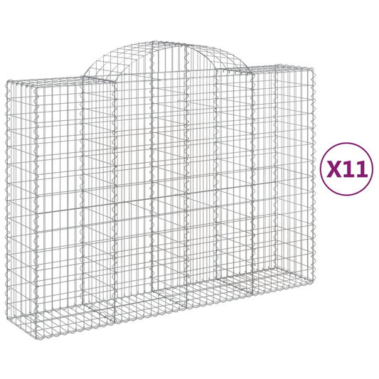 Cestas Gaviones 11 Uds Forma De Arco Hierro 200x50x140/160 Cm_0