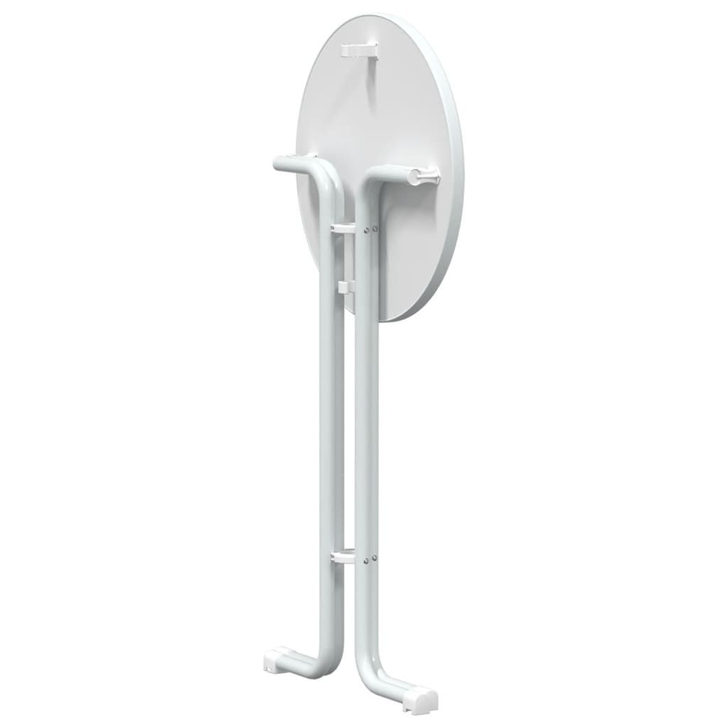 Mesa Alta De Comedor Madera Ingeniería Y Acero Blanco Ø60x110cm_4