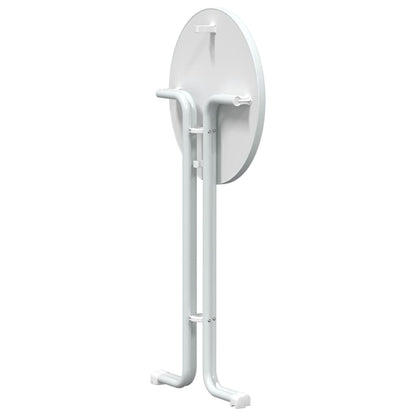 Mesa Alta De Comedor Madera Ingeniería Y Acero Blanco Ø60x110cm_4
