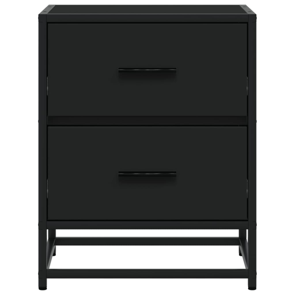 Mesita De Noche Madera Ingeniería Negro 40x31x50 Cm_3