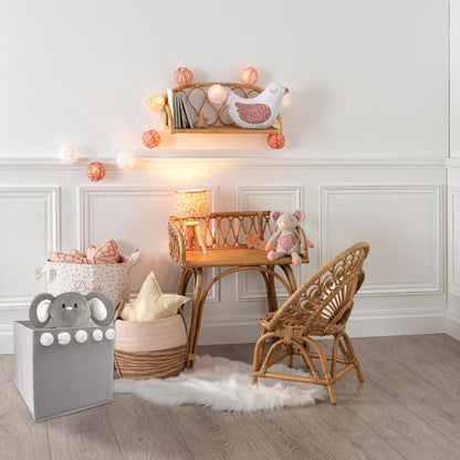 Set De 3 Cajas De Almacenamiento Infantil Con Pompones Color Gri29 X 29 X 29 Cm