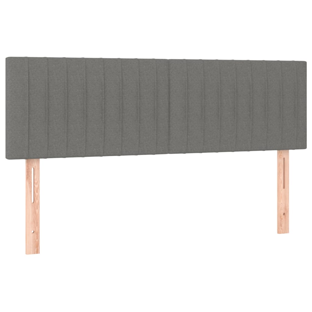 Cama Box Spring Colchón Y Luces Led Tela Gris Oscuro 140x200 Cm / Vetonek_4