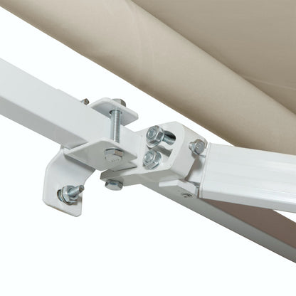 Outsunny Toldo Manual Retráctil 350x250 Cm Con Manivela De Metal Crema_4
