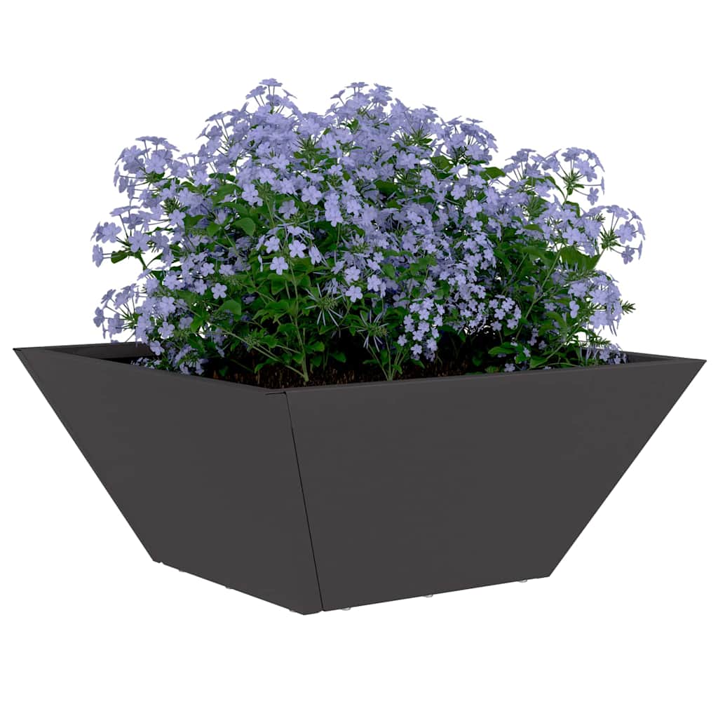 Macetero De Jardín Negro 35 X 35 X 15 Cm Acero Laminado En Frío_2