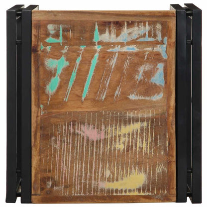 Mesa De Centro Multicolor 40x40x35 Cm Madera Maciza Reciclada_2