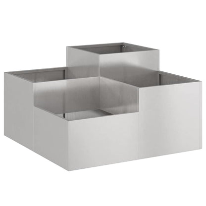 Maceta Para Jardín Plateado 80 X 80 X 48 Cm Acero Inoxidable_0