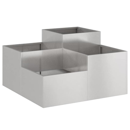 Maceta Para Jardín Plateado 80 X 80 X 48 Cm Acero Inoxidable_0