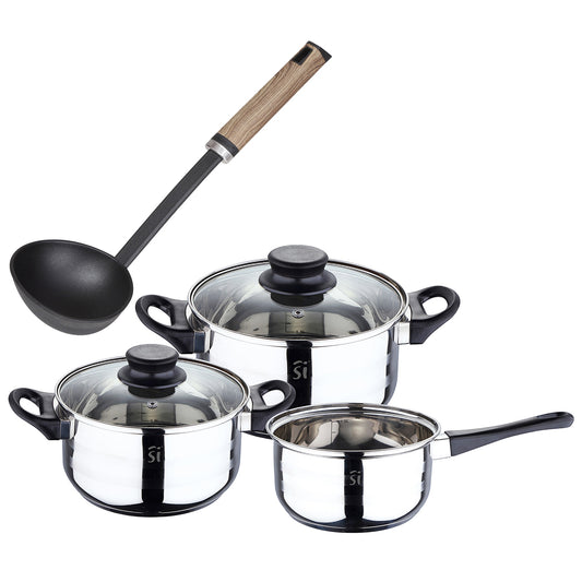 Pack Batería De Cocina 5 Piezas + Cazo De Sopa 32cm En Nylon_0