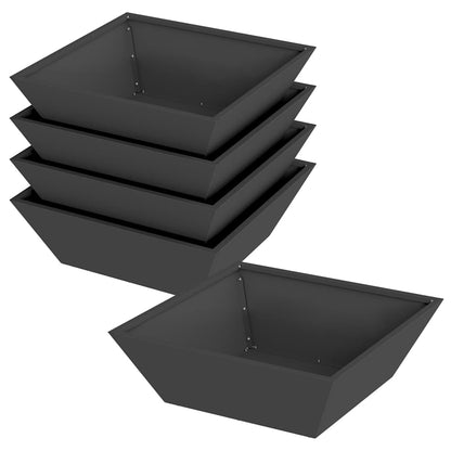 Macetero De Jardín 5 Uds. Negro 50 X 50 X 15 Cm_0