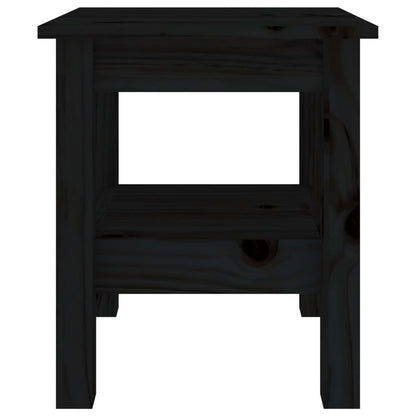 Mesa De Centro De Madera Maciza De Pino Negro 35x35x40 Cm_1