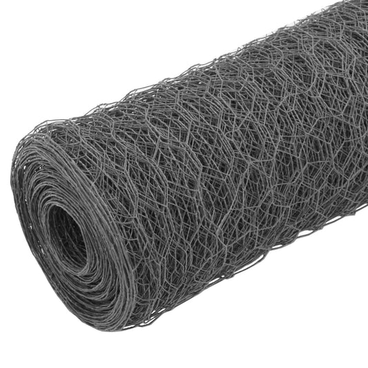 Alambrada De Gallinero Acero Revestimiento Pvc Gris 25x1,5 M / Vetonek_0