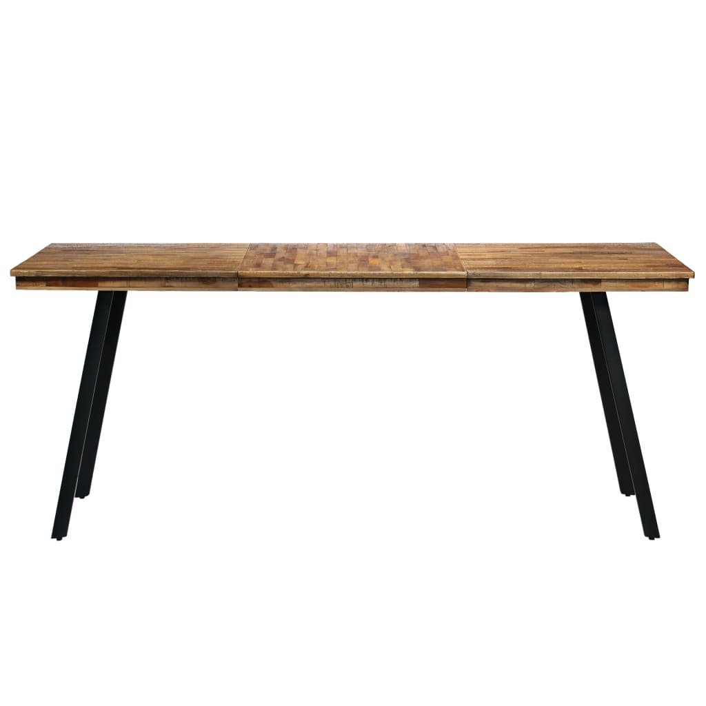 Mesa De Comedor De Teca Reciclada Y Acero 180x90x76 Cm_0