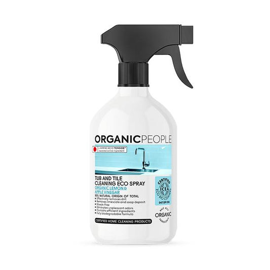 Spray limpiador de bañeras ya zulejos- Limón y vinagre de manzana orgánicos Organic People 500ml