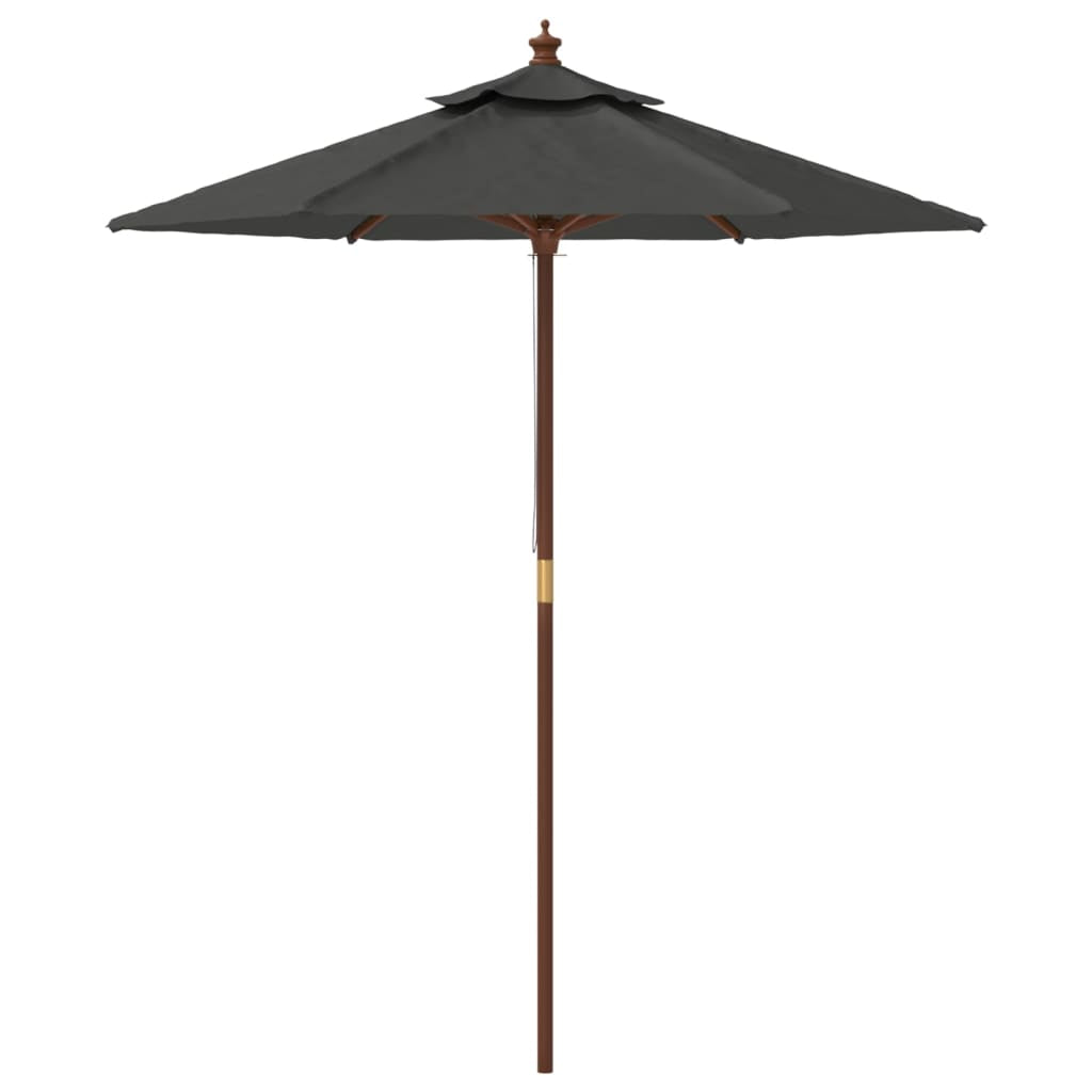 Vidaxl Sombrilla Jardín Con Poste De Madera Gris Antracita 196x231 Cm_3