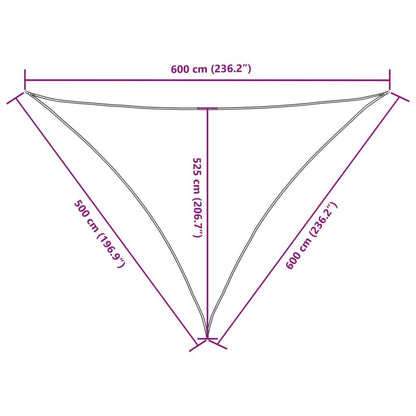 Vidaxl Toldo De Vela Triangular Tela Oxford Marrón 5x6x6 M_2