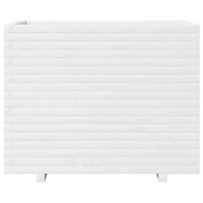 Jardinera De Madera Maciza De Pino Blanca 90x60x72 Cm_4