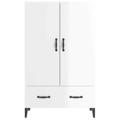 Aparador De Madera Contrachapada Blanco Brillante 70x31x115cm / Vetonek_0