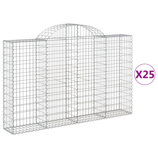 Cestas De Gaviones 25 Uds Forma De Arco Hierro 200x30x120/140cm_0