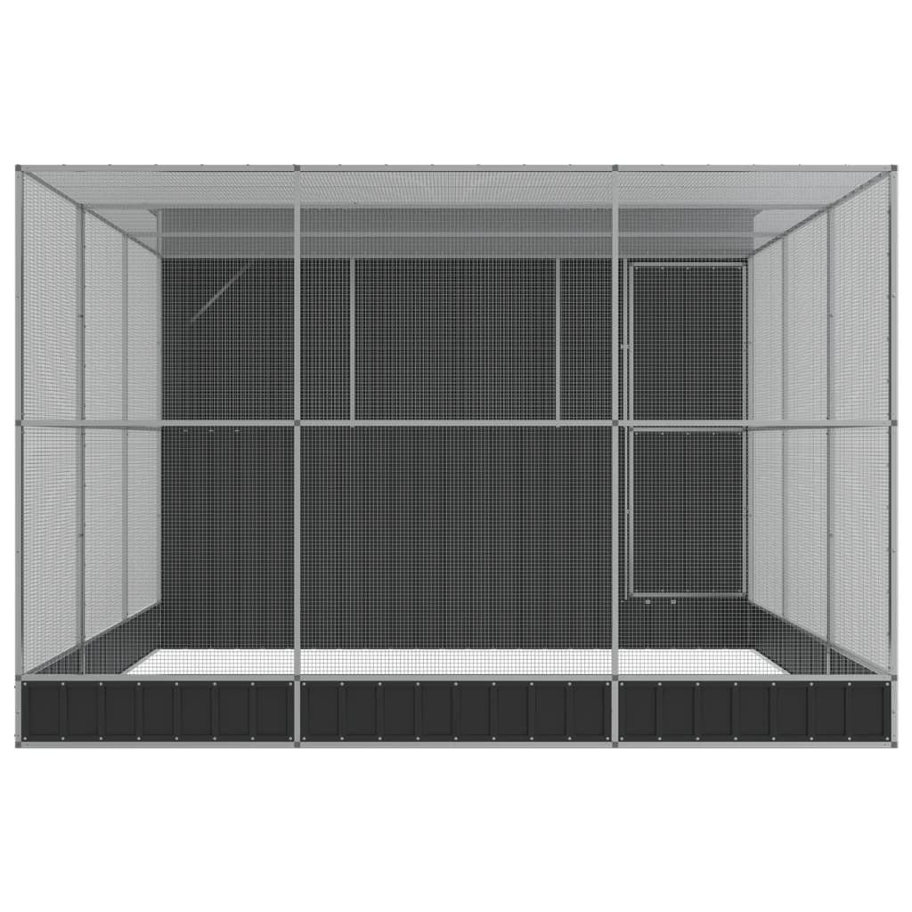 Vidaxl Pajarera Con Extensión Acero Plateado 497x303x216 Cm_3