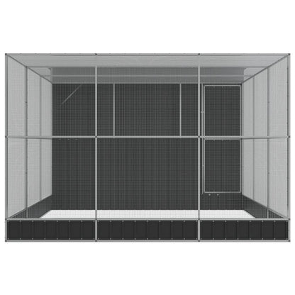 Vidaxl Pajarera Con Extensión Acero Plateado 497x303x216 Cm_3