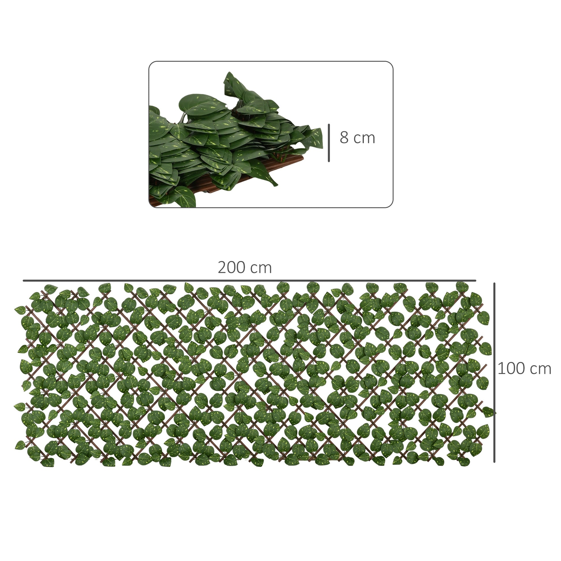 Outsunny 2 Setos Artificiales En Rollo Extensible 2x1m Cada Pieza Anti- Uv Verde_2