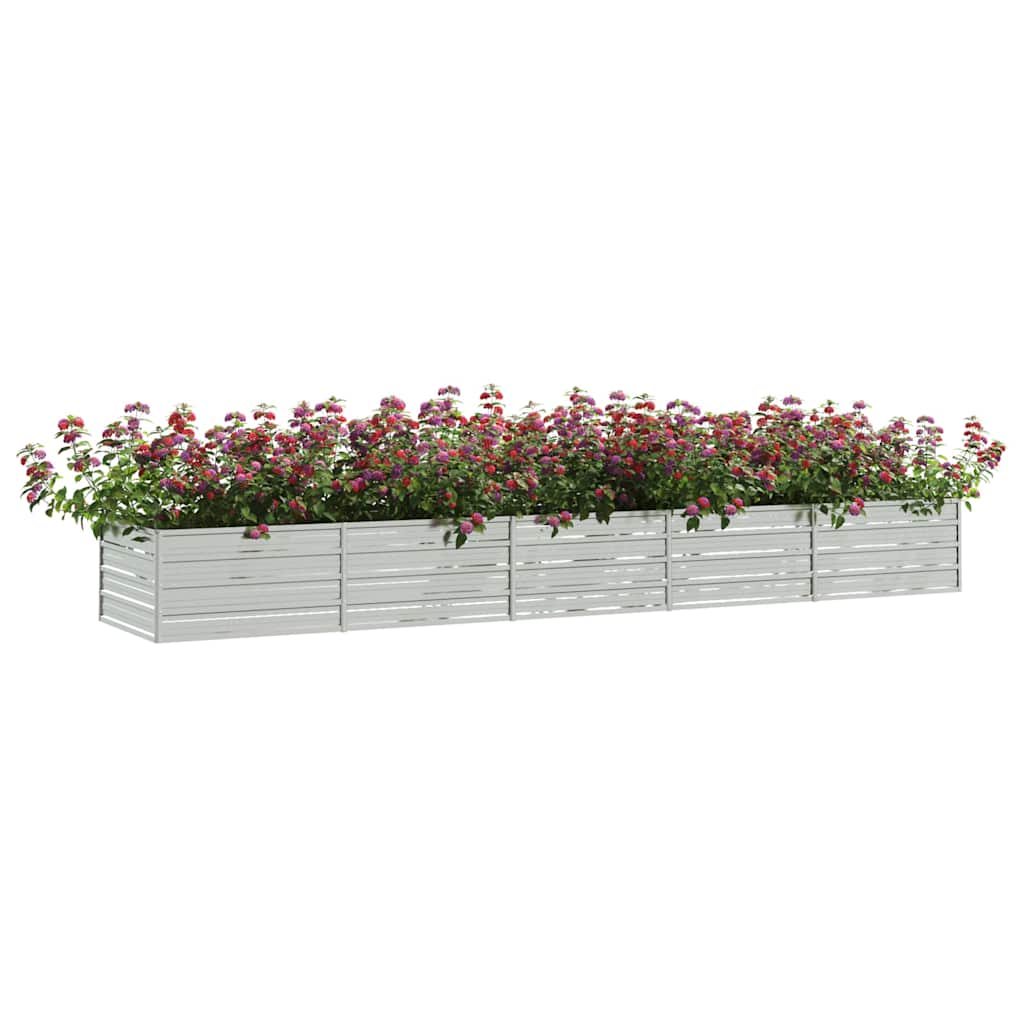 Arriate De Acero Galvanizado Plateado 400x80x45 Cm_2