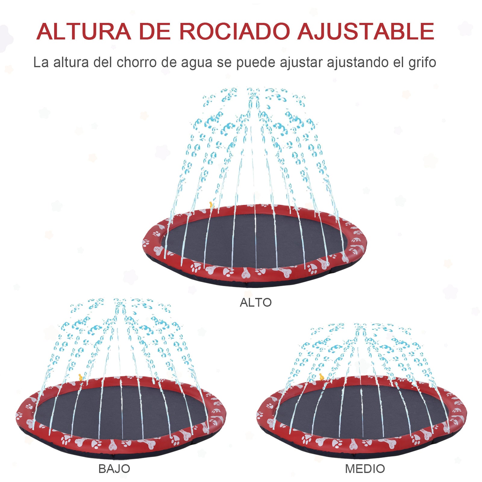 Pawhut Splash Pad Aspersor De Juegos De Agua 150 Cm Para Mascotas Jardín Patio_5