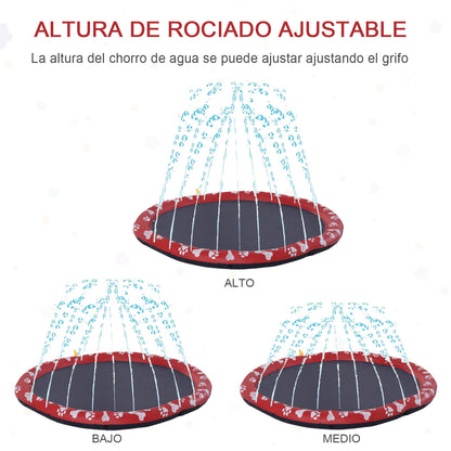 Pawhut Splash Pad Aspersor De Juegos De Agua 150 Cm Para Mascotas Jardín Patio_5