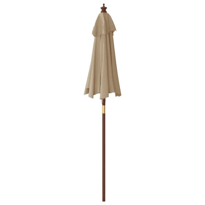 Vidaxl Sombrilla De Jardín Con Poste De Madera Gris Taupe 196x231 Cm_4