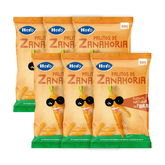 Pack x6 Palitos de zanahoria 30 g-Hero Kids