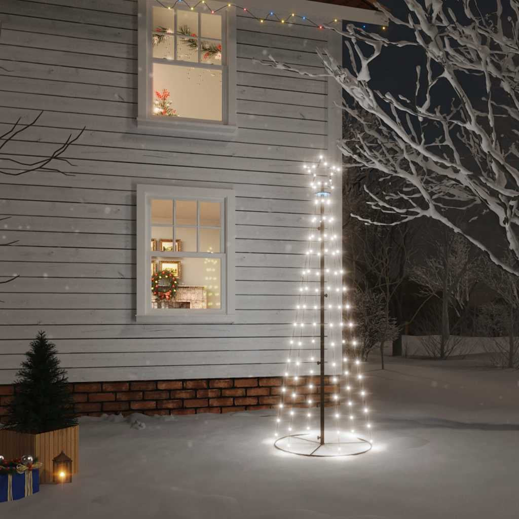 Vidaxl Árbol De Navidad Cónico 108 Led Blanco Frío 70x180 Cm_1