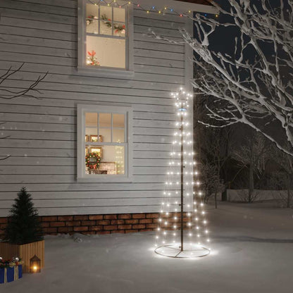 Vidaxl Árbol De Navidad Cónico 108 Led Blanco Frío 70x180 Cm_1