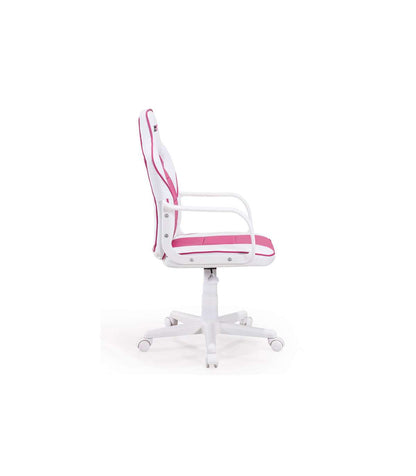 Sillon Giratorio Xtr Junior Regulable En Altura En Símil Piel Blanco/rosa, 98-108 Cm(alto_4
