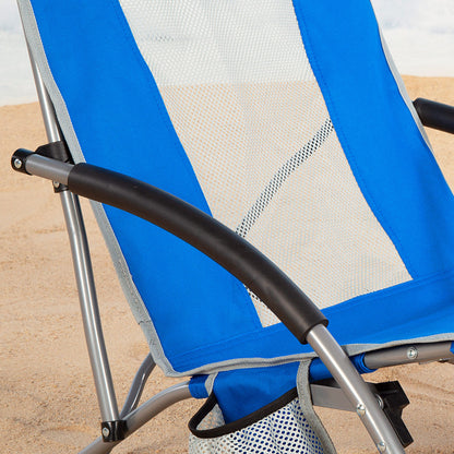 Aktive Pack 4 Sillas Plegables Playa 50x51x67 Cm Azul Con Bolsillo_5