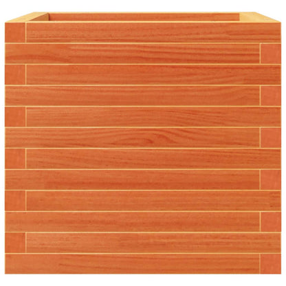 Jardinera Exterior Madera Maciza Pino Marrón Cera 50x50x46 Cm_5