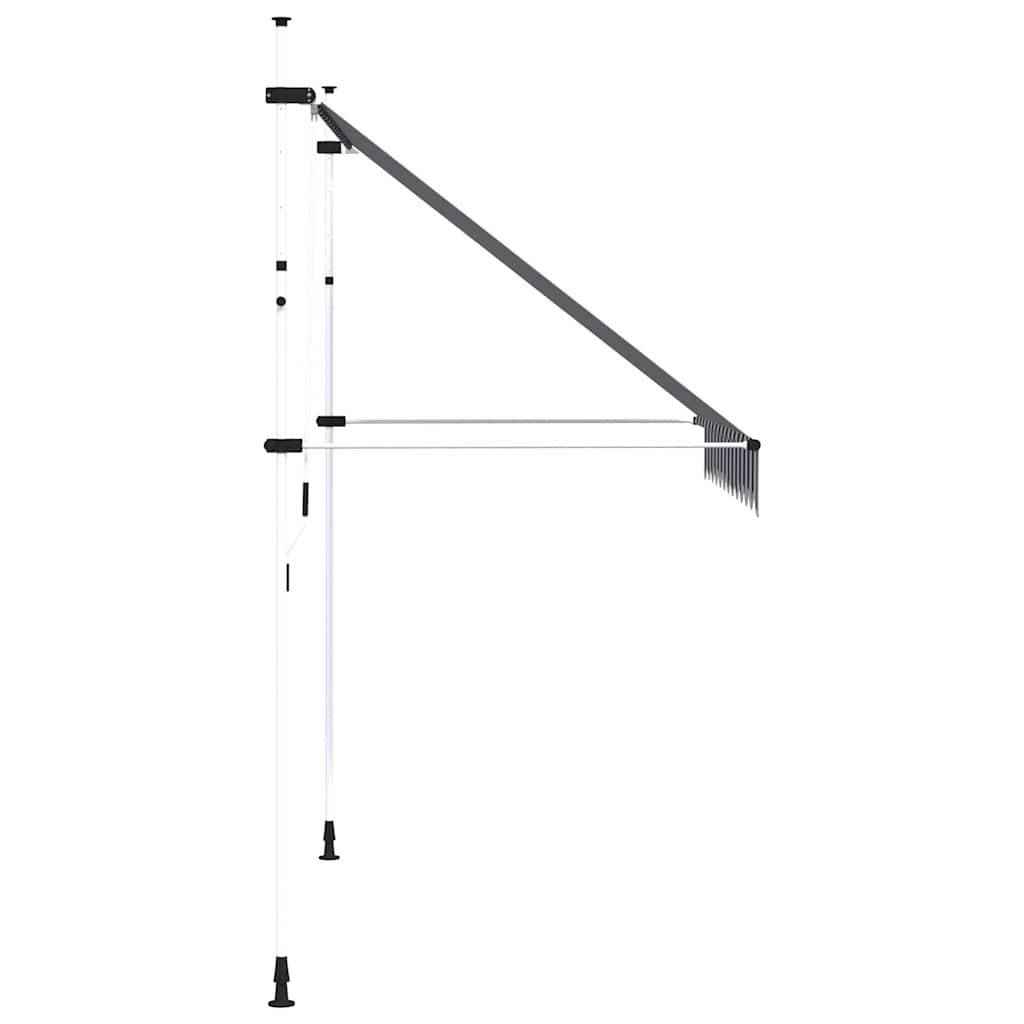 Toldo Manual Retráctil Azul Y Blanco A Rayas 250 Cm_3