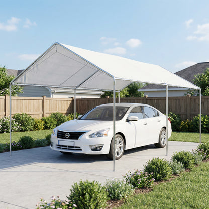 Outsunny Cochera Exterior 3x6m Con Toldo De Tela Pe Y Marco De Acero Galvanizado_3