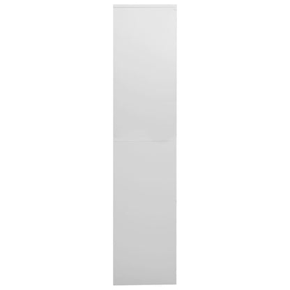 Armario Oficina Acero Vidrio Templado Gris Claro 90x40x180 Cm_3