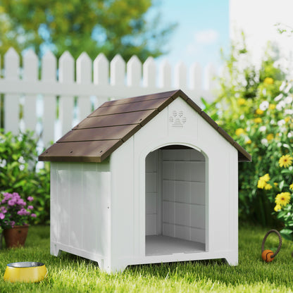 Pawhut Caseta Para Perros Grandes Exterior De Plástico Impermeable Marrón Oscuro_3