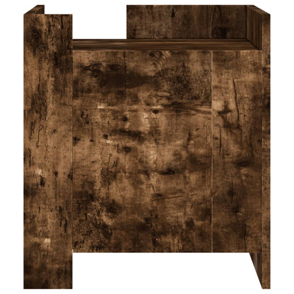 Mesita De Noche Madera De Ingeniería Roble Ahumado 45x50x50 Cm_2