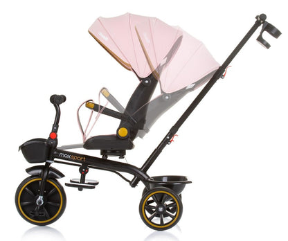 Triciclo Con Capota Y Mango Parental Max Sport Flamingo_2