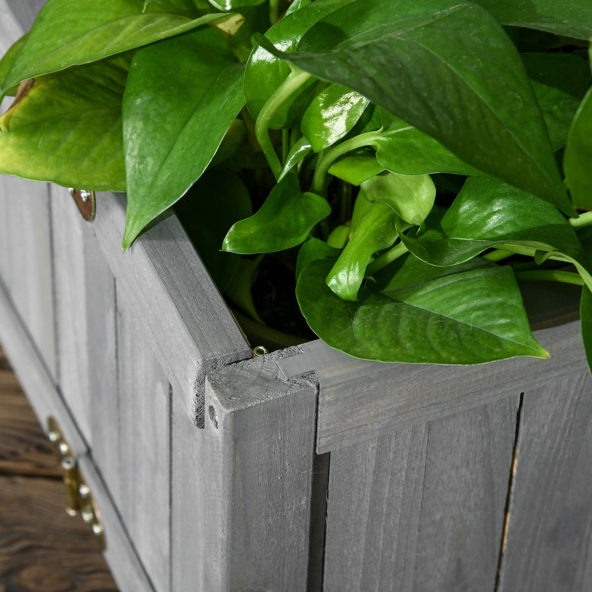 Jardinera Outsunny Madera De Abeto Gris 70x30x25 Cm_3